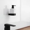 Dávkovač tekutého mýdla keramický, pumpička mosaz KIBO černá - Ki-14031K-T-90