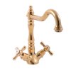 Dřezová baterie MORAVA RETRO - MK120.x/8Z, Zlatá lesk (SLEZÁK RAV-Barva Zlatá lesk, SLEZÁK RAV-Připojovací hadičky - závit 3/8")