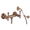 Sprchová baterie MORAVA RETRO se sprchovým setem - MK480.x/2SM, Stará mosaz (Bronz) (SLEZÁK RAV-Barva Stará mosaz, SLEZÁK RAV-Rozteč připojení (mm) 100)