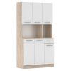 Šestidveřový kredenc, dub sonoma/bílá, PELION NEW