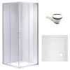 Čtvercový sprchový kout HYD-SK93A 80x80 bílá/transparent + vanička HYD-SSV-ST02A bílá