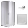 Čtvercový sprchový kout HYD-SK93C 100x100 chrom/transparent + vanička HYD-SSV-SXL02C bílá
