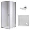Čtvercový sprchový kout HYD-SK93B 90x90 chrom/transparent + vanička HYD-SSV-SXL02B bílá