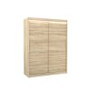 Šatní skříň posuvná s LED osvětlením DENVER S 150 L, dub sonoma