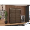 Šatní skříň posuvná s LED osvětlením DENVER CH 150 L, choco