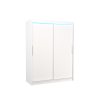 Šatní skříň posuvná s LED osvětlením DENVER W 150 L, bílá