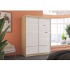 Šatní skříň posuvná LUFT S-W 150, bílá/dub sonoma