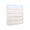 Šatní skříň posuvná s LED osvětlením SPECTRA W 180 L, bílá