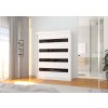 Šatní skříň posuvná MARTINEZ W-BL 150, bílá/černý Lacobel