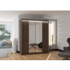 Šatní zrcadlová skříň posuvná s LED osvětlením BALANCE CH 180 L, choco