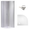 Čtvrtkruhový sprchový kout HYD-RK94C 100x100 cm bílá/transparent + vanička HYD-RSV-ST01C bílá