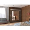 Šatní zrcadlová skříň posuvná s LED osvětlením ROSETTE CH 180 L, choco