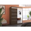 Šatní zrcadlová skříň posuvná s LED osvětlením LIMBO CH 150 L, choco