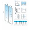 Posuvné sprchové dveře HYD-PD09A 100 černá/transparent pro instalaci do niky - bez vaničky