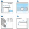 Posuvné sprchové dveře HYD-PD09A 100 černá/transparent pro instalaci do niky - bez vaničky