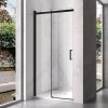 Posuvné sprchové dveře HYD-PD09A 100 černá/transparent pro instalaci do niky - bez vaničky