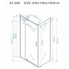 Obdélníkový sprchový kout HYD-OK06B 100x80 chrom/transparent - bez vaničky