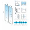 Posuvné sprchové dveře HYD-PD09B 110 černá/transparent pro instalaci do niky - bez vaničky
