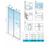 Posuvné sprchové dveře HYD-PD09D 130 černá/transparent pro instalaci do niky - bez vaničky