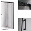 Posuvné sprchové dveře HYD-PD09D 130 černá/transparent pro instalaci do niky - bez vaničky