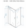 Obdélníkový sprchový kout HYD-OK06C 110x80 chrom/transparent - bez vaničky