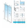 Posuvné sprchové dveře HYD-PD09C 120 černá/transparent pro instalaci do niky - bez vaničky