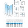 Obdélníkový sprchový kout HYD-OK103C 120x80 chrom/transparent - bez vaničky