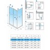 Obdélníkový sprchový kout HYD-OK103B 110x80 chrom/transparent - bez vaničky