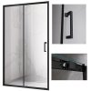 Posuvné sprchové dveře HYD-PD14C 120 černá/transparent pro instalaci do niky - bez vaničky