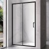 Posuvné sprchové dveře HYD-PD14C 120 černá/transparent pro instalaci do niky - bez vaničky