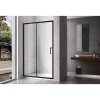 Posuvné sprchové dveře HYD-PD14C 120 černá/transparent pro instalaci do niky - bez vaničky
