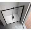 Posuvné sprchové dveře HYD-PD14C 120 černá/transparent pro instalaci do niky - bez vaničky