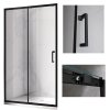 Posuvné sprchové dveře HYD-PD14A 100 černá/transparent pro instalaci do niky - bez vaničky