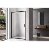 Posuvné sprchové dveře HYD-PD14A 100 černá/transparent pro instalaci do niky - bez vaničky