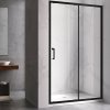 Posuvné sprchové dveře HYD-PD14A 100 černá/transparent pro instalaci do niky - bez vaničky