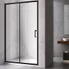 Posuvné sprchové dveře HYD-PD14A 100 černá/transparent pro instalaci do niky - bez vaničky