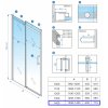 Posuvné sprchové dveře HYD-PD09E 140 chrom/transparent pro instalaci do niky - bez vaničky