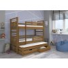 Rozkládací patrová postel HIPPO, CH-Hip-Oak-208-E1913, 200x90 cm, tmavý dub