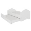 Rozkládací postel CASIMO II, CH-Cas-II-W-160-E088, 160x80 cm s matrací, bílá