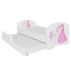 Rozkládací postel PEPE II PRINCESS AND HORSE, CH-Pep-II-Princ-160-E1004, 160x80 cm s matrací, bílá/grafika