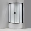 KABINA PRYSZNICOWA POLOKRAGLA Z BRODZIKIEM MAJA CZARNA 80 80 CM 5 MM %5B147783%5D 1200