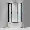 KABINA PRYSZNICOWA POLOKRAGLA Z BRODZIKIEM MAJA CZARNA 80 80 CM 5 MM %5B147784%5D 1200