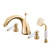 Vanová baterie 4-otvorová MORAVA RETRO - MK569.xSZ, Zlatá lesk (SLEZÁK RAV-Barva Zlatá lesk, SLEZÁK RAV-Připojovací hadičky - závit 3/8")
