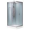 Hydromasážní box HYD-AL120 pravý, 120x80 cm, kartáčovaný chrom/transparent