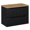 Koupelnová skříňka pod deskové umyvadlo SET-NOB B Oak Nova Black 80 černá/dub coast evoke