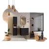 Koupelnová skříňka pod deskové umyvadlo SET-NOB B Oak Nova Black 80 černá/dub coast evoke