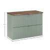 Koupelnová skříňka pod deskové umyvadlo SET-LRG B NAT Casella 80 zelená/dub casella