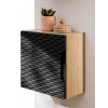 Koupelnová skříňka závěsná horní Qubik Ocean Black 35 černá/dub olejovaný