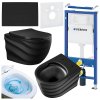 ZESTAW PODTYNKOWY WC STELAZ GEBERIT DUOFI MISKA SKAL MTB RIM 01 PRZYCISK DELTA 50 CZARNY MAT %5B165233%5D 1200