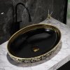 UMYWALKA NABLATOWA CERAMICZNA OWALNA KINI BL MOD6 500 CZARNY ZLOTY POLYSK 50 37 CM %5B165932%5D 1200